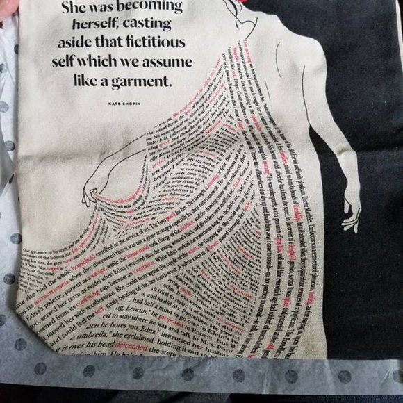 Literary Cotton Canvas Tote Bag Kate Chopin Quote - Picture 4 of 6